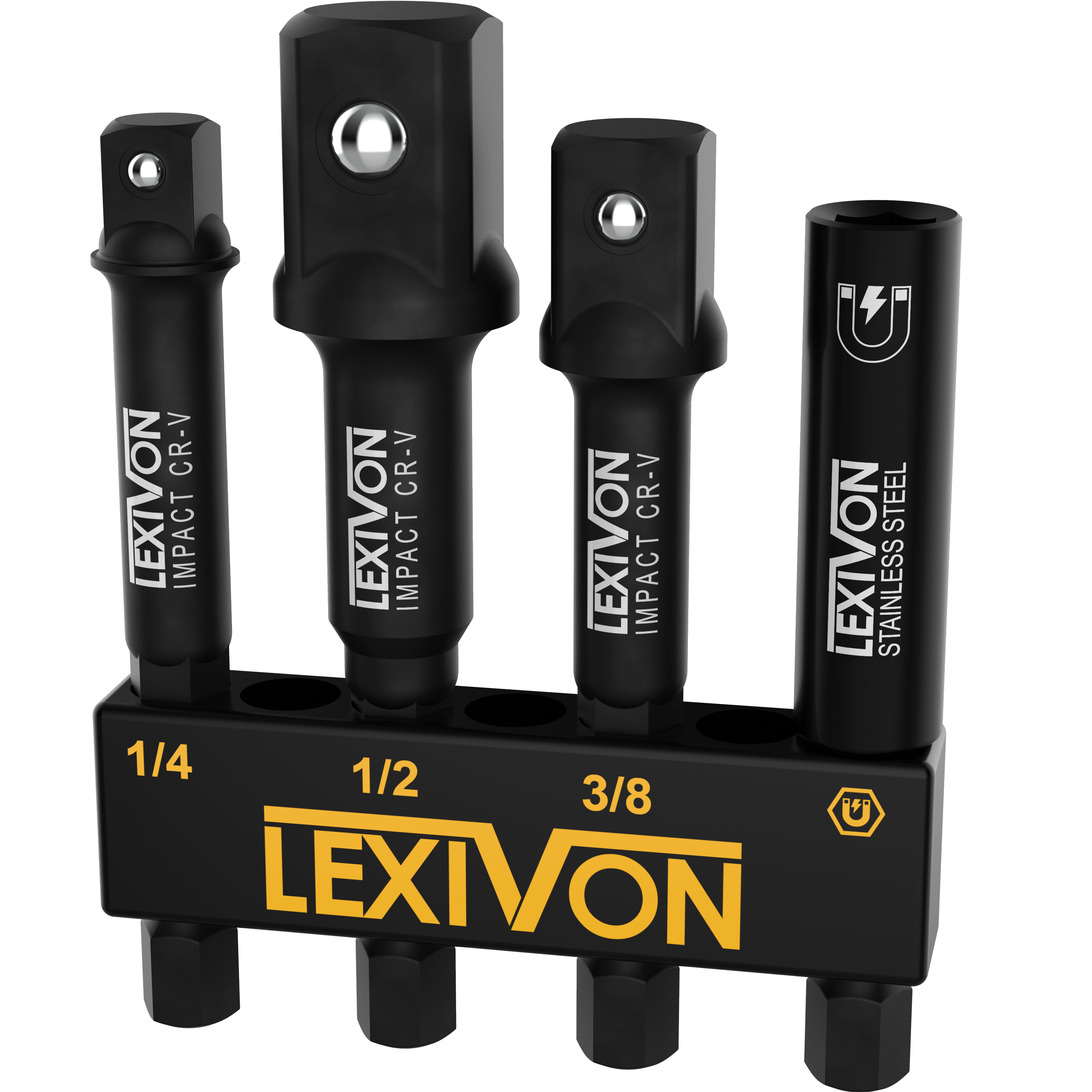 LX-104 Impact socket adapter and magnetic bit holder set – Lexivon.com