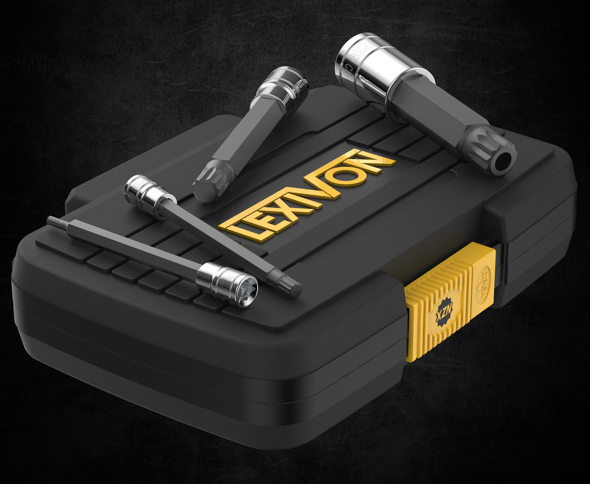 LX-145L storage case with sockets resting on its lid