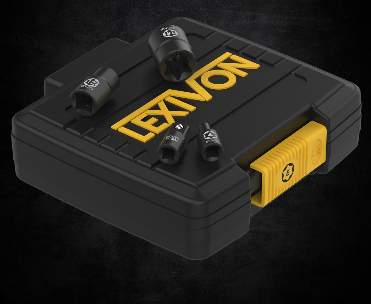 LX-147 storage case with sockets resting on its lid