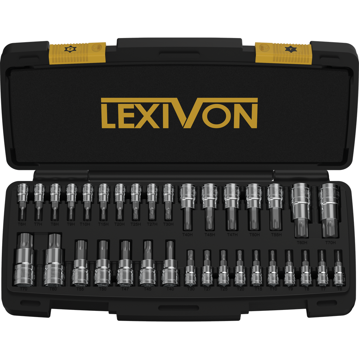 LX-149 bit sockets arranged in the open storage case