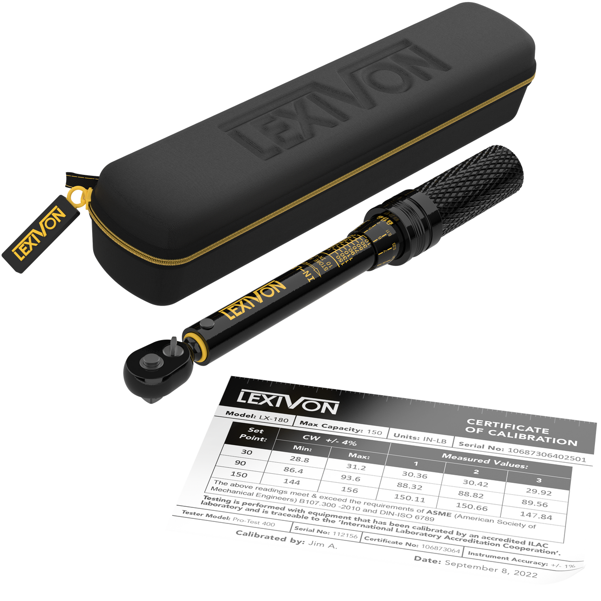 LX-180 wrench, closed storage case and calibration certificate