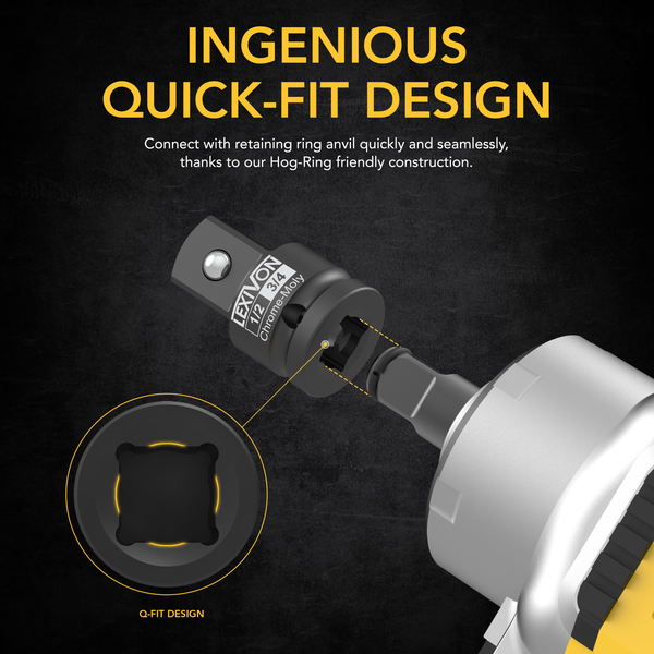 1/2" & 3/4" Impact Socket Adapter, 2-Piece Set | 1/2" ~ 3/4" Reducer and Increaser (LX-403)
