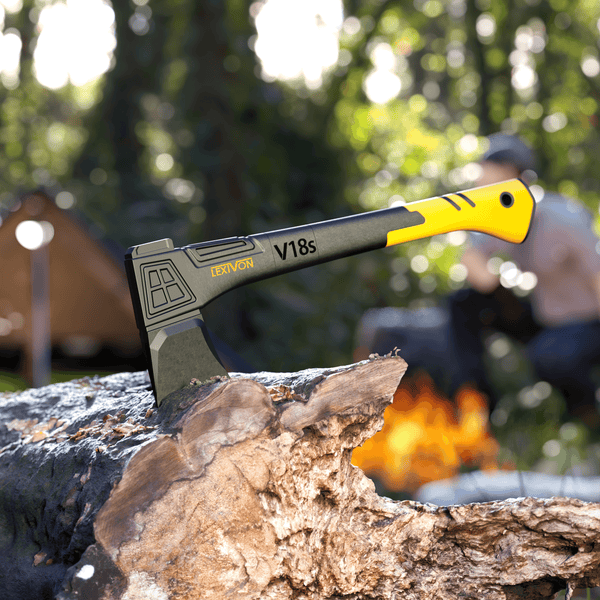 LEXIVON V18s Splitting Axe, 18-Inch Lightweight Fiber-glass Composite Handle & Ergonomic TPR Grip | Protective Carrying Sheath Included (LX-V18s)