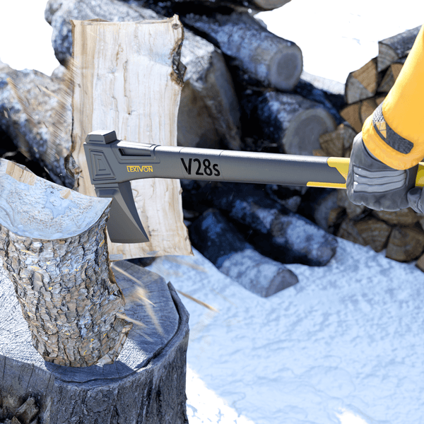 LEXIVON V28s Splitting Axe, 28-Inch Lightweight Fiber-glass Composite Handle & Ergonomic TPR Grip | Protective Carrying Sheath Included (LX-V28s)