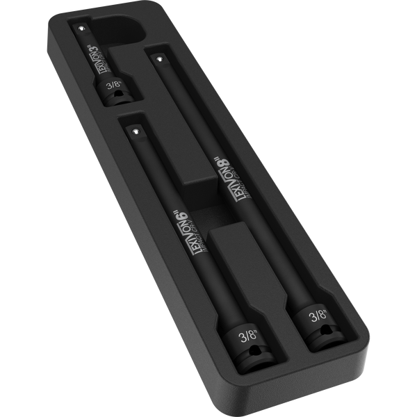 Impact Driver Extension Bar Set, 3/8" Drive | Hardened and Heat Treated Chrome Vanadium Steel | 3-Piece Set 3, 6, and 8 Inch Long (LX-114)