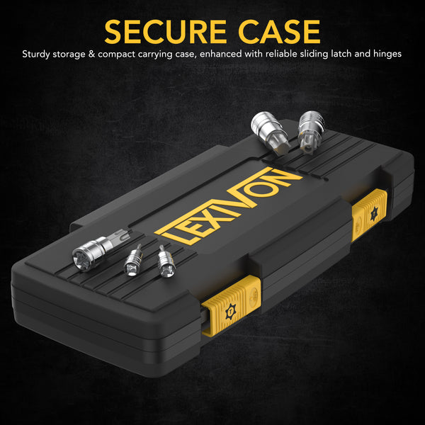 Master TORX Bit Socket Set, Premium S2 Alloy Steel | Complete 34-Piece, Solid Star & Tamper Proof T6 ~ T70 (LX-149)