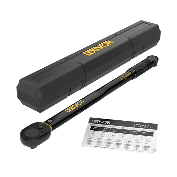1/2-Inch Drive Click Torque Wrench 10~150 Ft-Lb/13.6~203.5 Nm (LX-183)