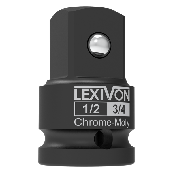 1/2-Inch Impact Socket Adapter, 1/2" Female x 3/4" Male Increaser | Chrome-Molybdenum alloy steel = Fully Impact Rated (LX-401)
