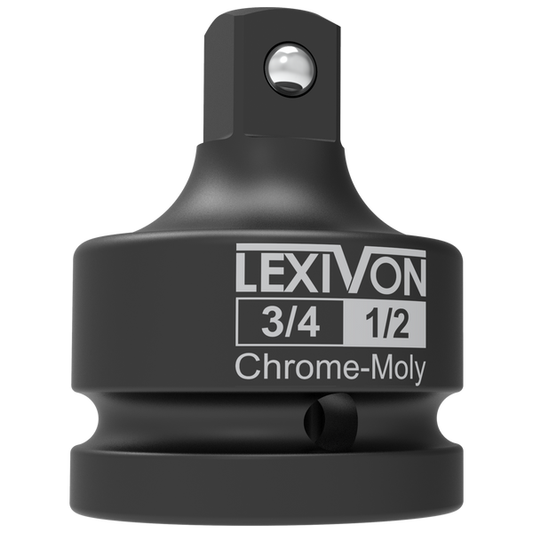 3/4-Inch Impact Socket Adapter, 3/4" Female x 1/2" Male Reducer | Chrome-Molybdenum alloy steel = Fully Impact Rated (LX-402)