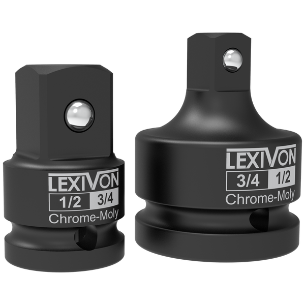 1/2" & 3/4" Impact Socket Adapter, 2-Piece Set | 1/2" ~ 3/4" Reducer and Increaser (LX-403)
