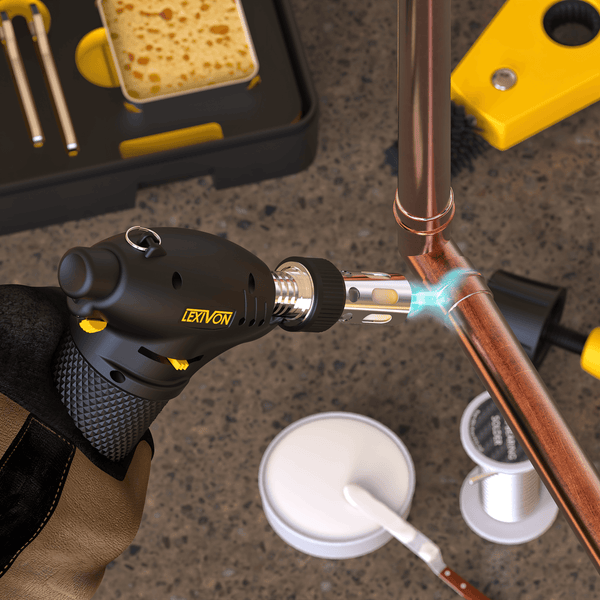 Butane Torch Multi-Function Kit | Premium Self-Igniting Soldering Station with Adjustable Flame | Pro Grade 125-Watt Equivalent (LX-771)