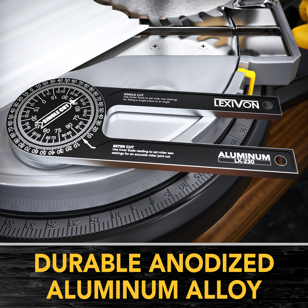 Aluminum Miter Saw Protractor 7Inch Rust Proof Angle Finder Featuri