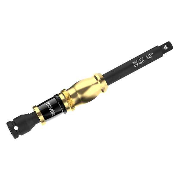 1/2" Impact Driver Speed Collar 10" Impact Extension Bar | Adjustable 3-Position Aluminum Spinning Handle, Cr-Mo Steel Extension = Fully Impact Grade (LX-116)