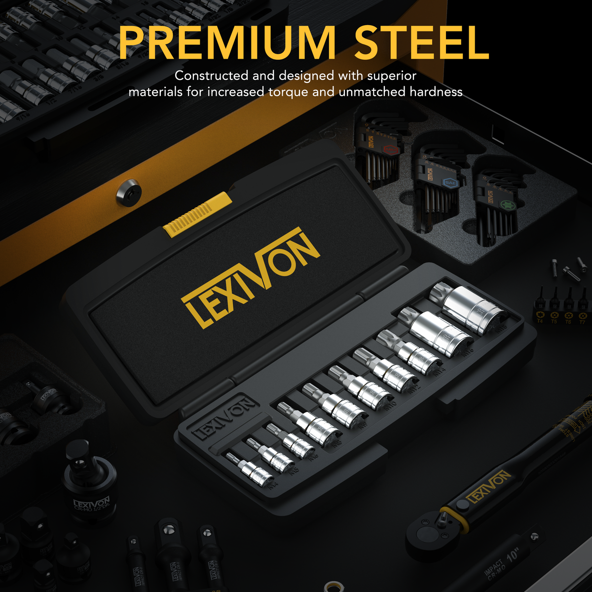 ASTA 1/2" M8 Triple Square XZN Spline Socket Bit Set BMW Mercedes - Foto 8