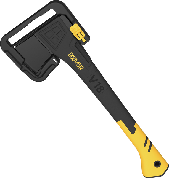 LEXIVON V18 Chopping Axe, 18-Inch Lightweight Fiber-glass Composite Handle & Ergonomic TPR Grip | Protective Carrying Sheath Included (LX-V18)