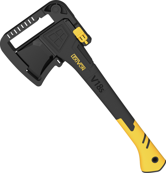 LEXIVON V18s Splitting Axe, 18-Inch Lightweight Fiber-glass Composite Handle & Ergonomic TPR Grip | Protective Carrying Sheath Included (LX-V18s)