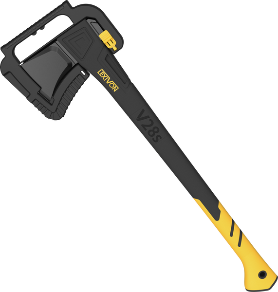 LEXIVON V28s Splitting Axe, 28-Inch Lightweight Fiber-glass Composite Handle & Ergonomic TPR Grip | Protective Carrying Sheath Included (LX-V28s)