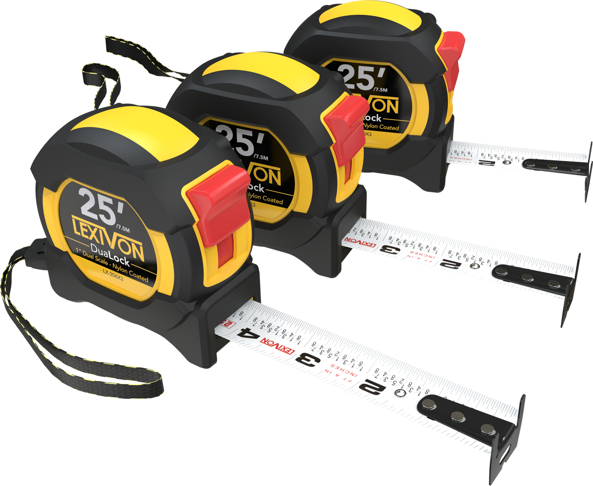 LX-206X3 [3-Pack] 25Ft/7.5m DuaLock Tape Measure, image 8