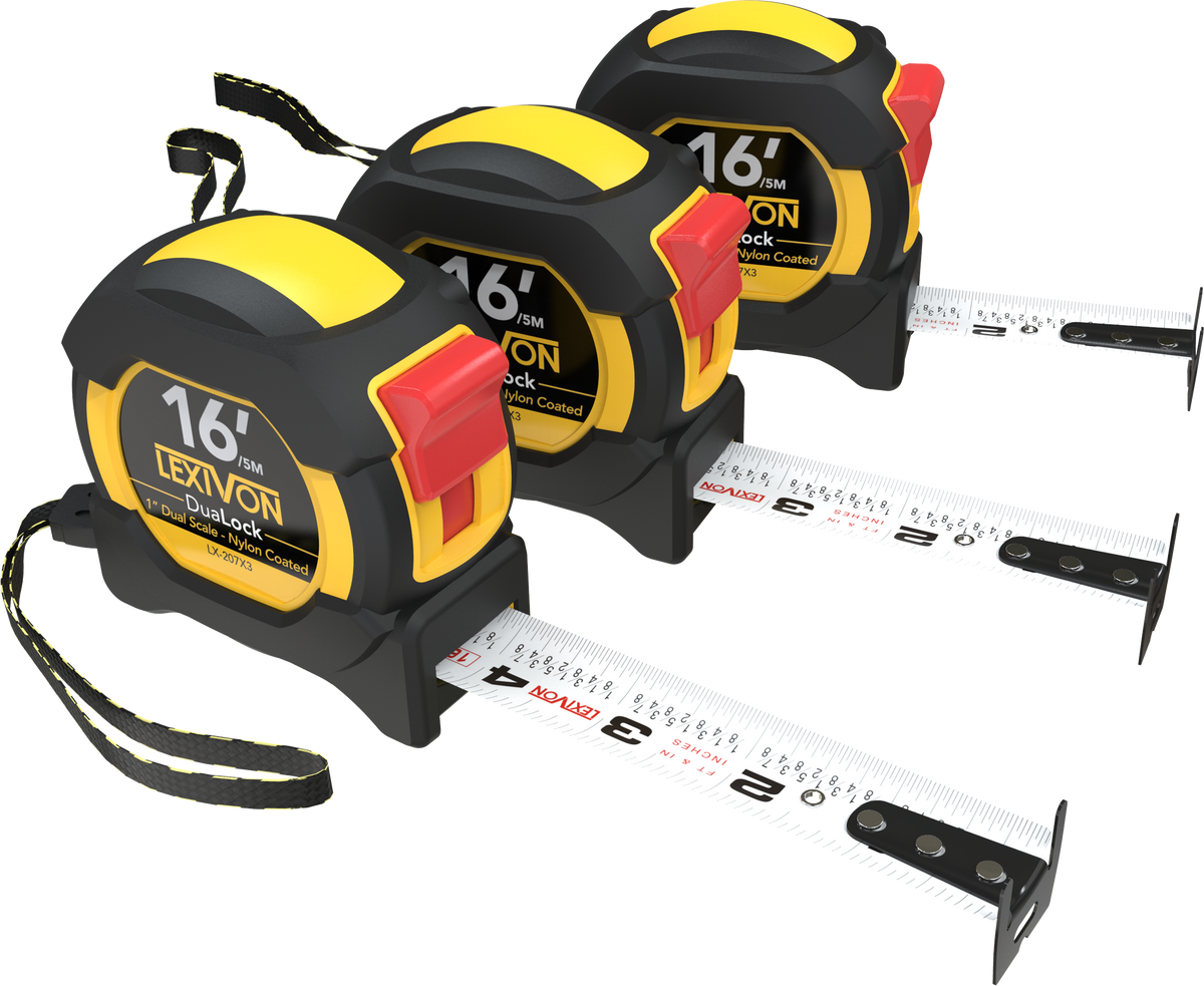 LX-207X3 [3-Pack] 16Ft/5m DuaLock Tape Measure, image 8