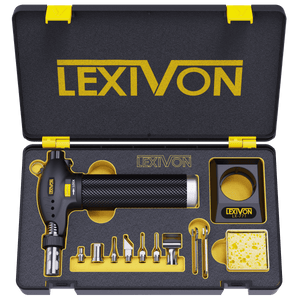 Butane Torch Multi-Function Kit | Premium Self-Igniting Soldering Station with Adjustable Flame | Pro Grade 125-Watt Equivalent (LX-771)