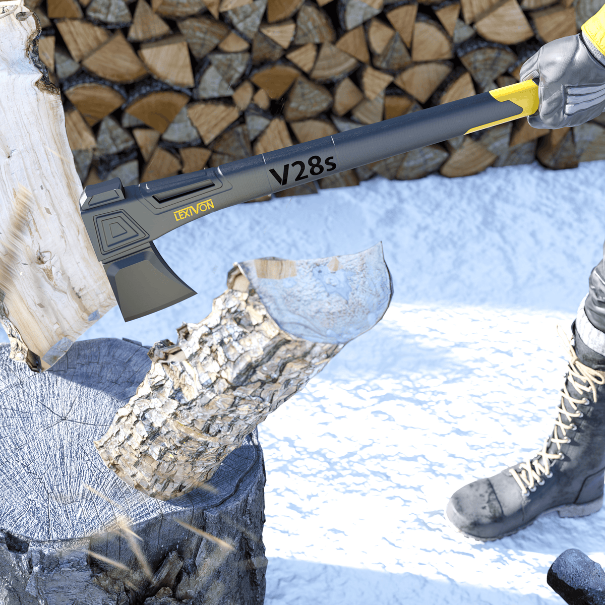 LX-V28S V28s Splitting Axe, 28-Inch Lightweight Fiber-glass Composite Handle & Ergonomic, image 7