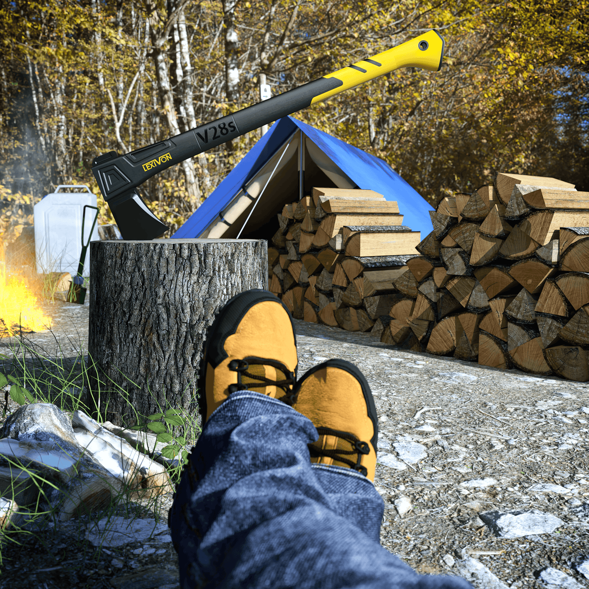 LX-V28S V28s Splitting Axe, 28-Inch Lightweight Fiber-glass Composite Handle & Ergonomic, image 5