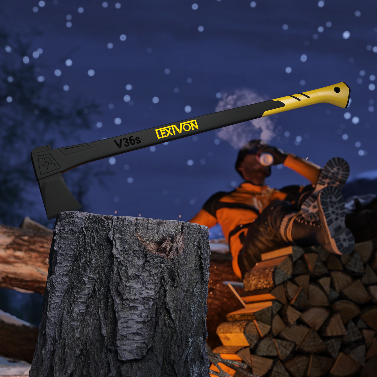 LX-V36S V36s Splitting Axe, 36-Inch Lightweight Fiberglass-Composite Handle & Ergonomic , image 7