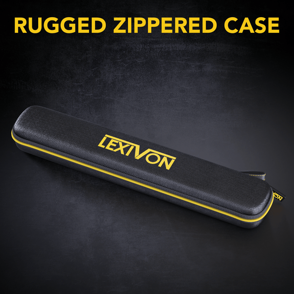 LEXIVON Aluminum Digital Angle Finder Gauge, 10-inch/250mm Multi-Purpose Protractor, Includes XL Display and Rugged Zippered Pouch (LX-DAF10)