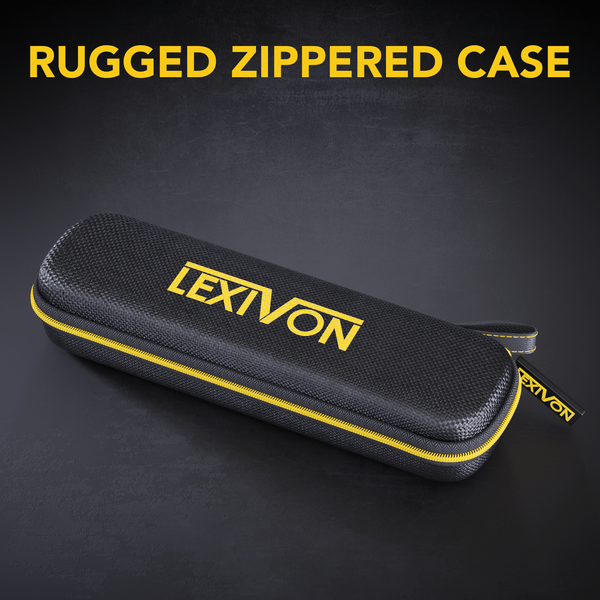 LEXIVON Aluminum Digital Angle Finder Gauge, 5-inch/130mm Multi-Purpose Protractor, Includes XL Display and Rugged Zippered Pouch (LX-DAF5)