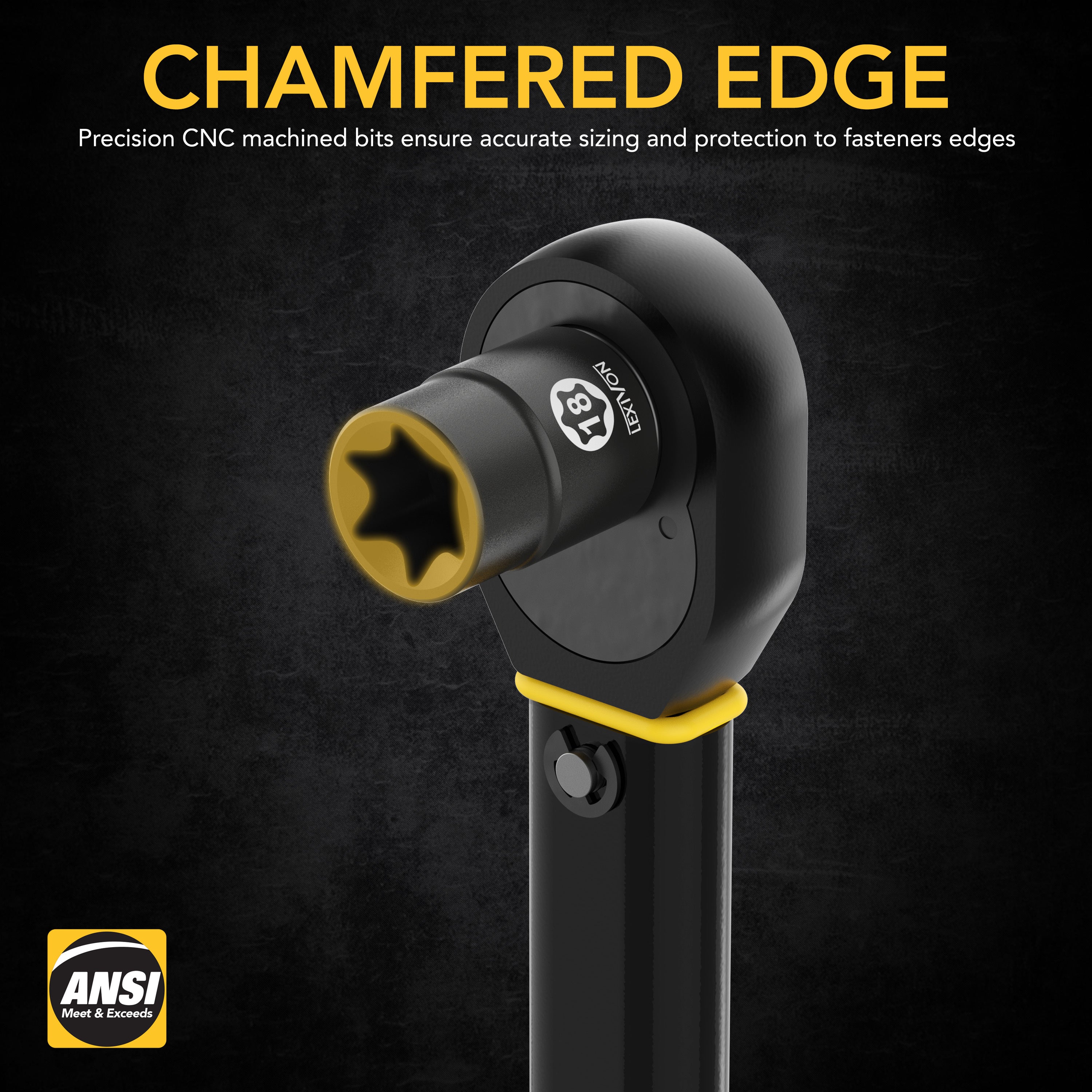 LX-147 socket attached to a ratchet head, showing the tool connection
