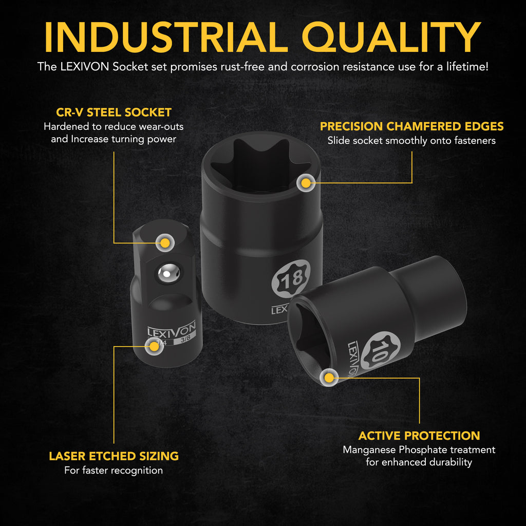 LX-147 E-TORX Socket Set, Chrome Vanadium Alloy Steel, image 4