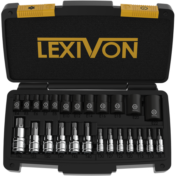 LEXIVON Master Torx Bit and Socket Set, Premium S2 Alloy & Cr-V
