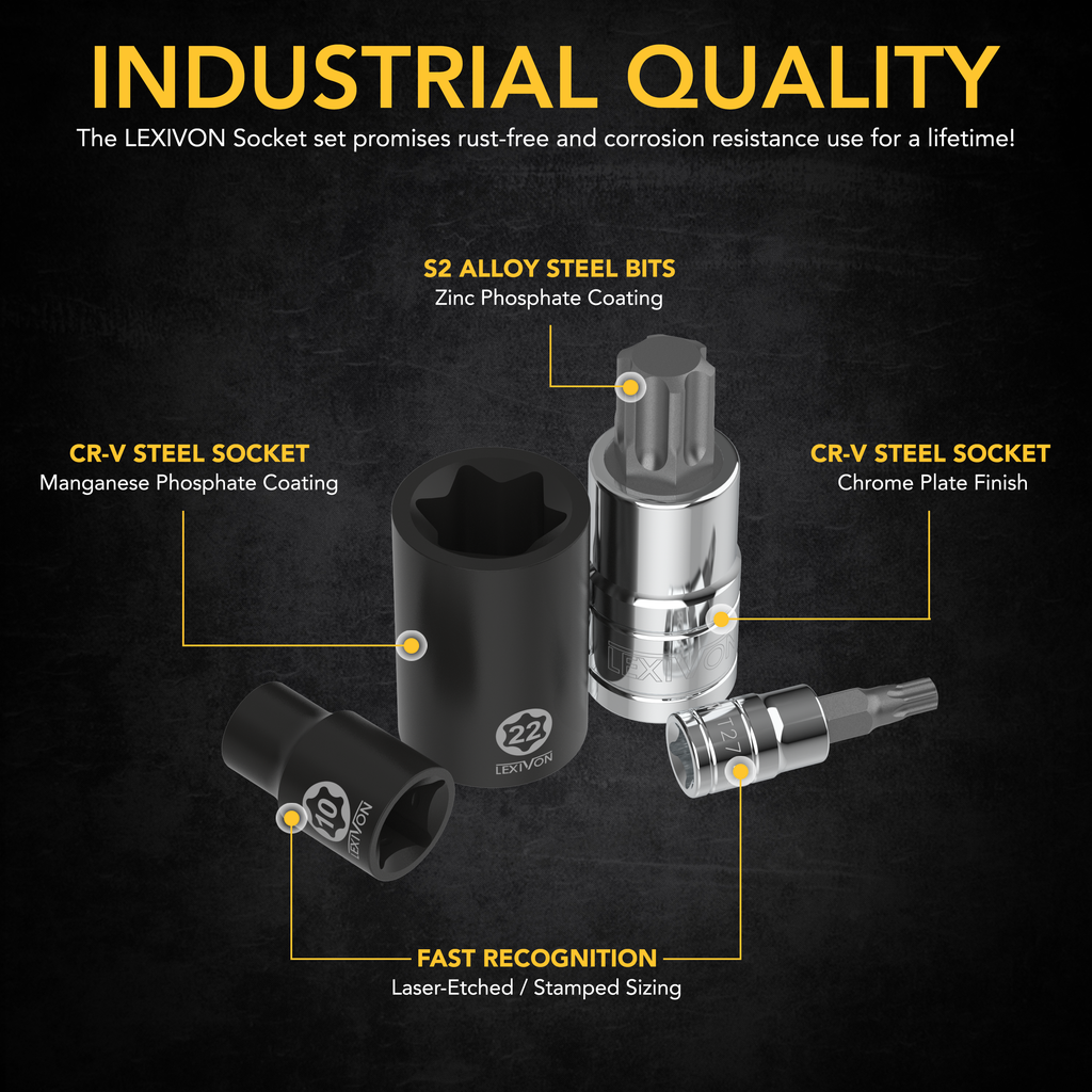 LX-148 Master Torx Bit and Socket Set, Premium S2 Alloy & Cr-V Steel, image 4