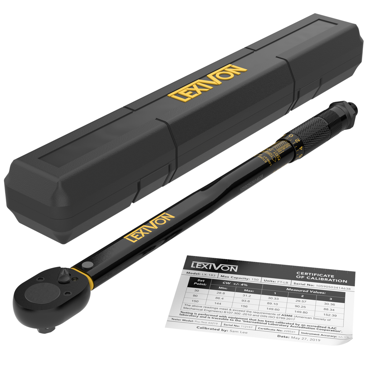 LX-183 1/2-Inch Drive Click Torque Wrench 10~150 Ft-Lb/13.6~203.5 Nm (LX-183), image 1