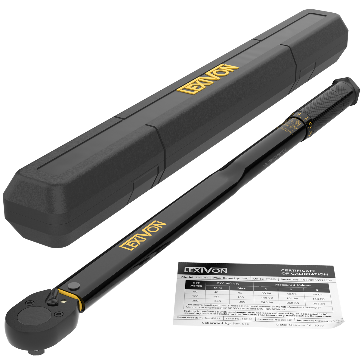 LX-184 1/2-Inch Torque Wrench, 25-250 ft-lb – Lexivon.com