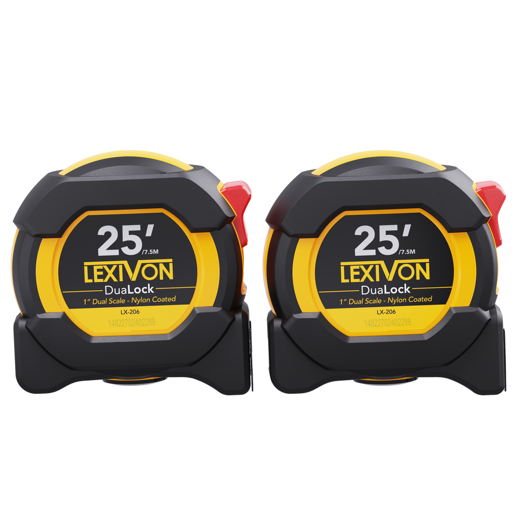 LX-202 [2-Pack] 25Ft/7.5m DuaLock Tape Measure, image 1