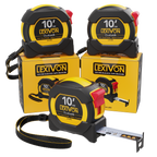 LX-203 [3-Pack] 10Ft/3m DuaLock Tape Measure, image 1