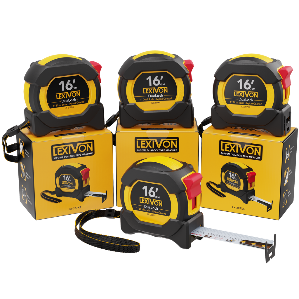 LX-207X4 [4-Pack] 16Ft/5m DuaLock Tape Measure, image 1