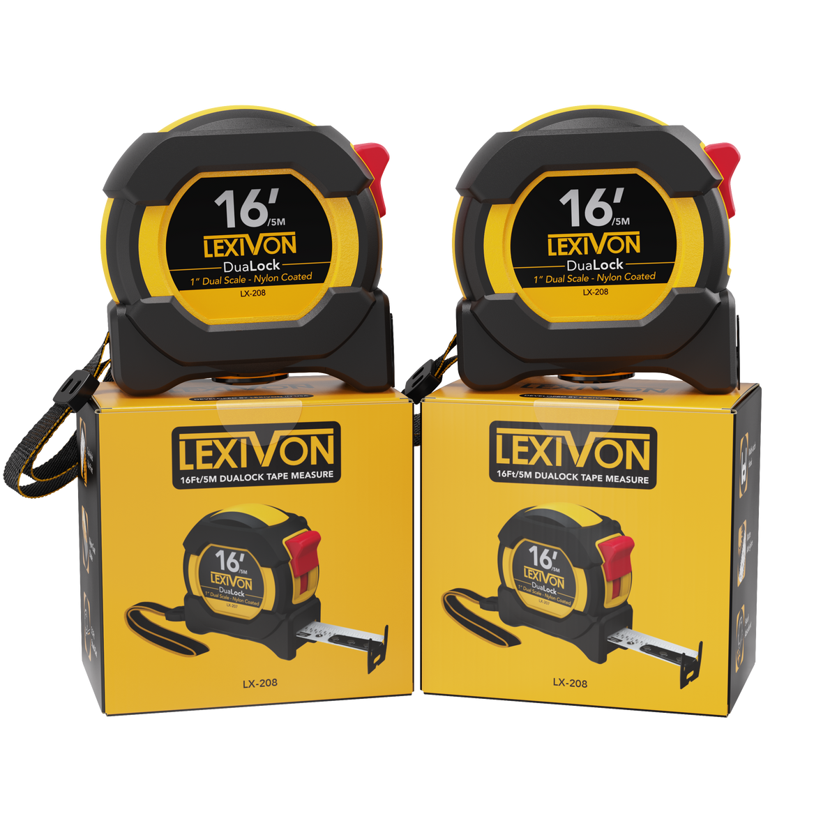 LX-208 [2-Pack] 16Ft/5m DuaLock Tape Measure, image 9