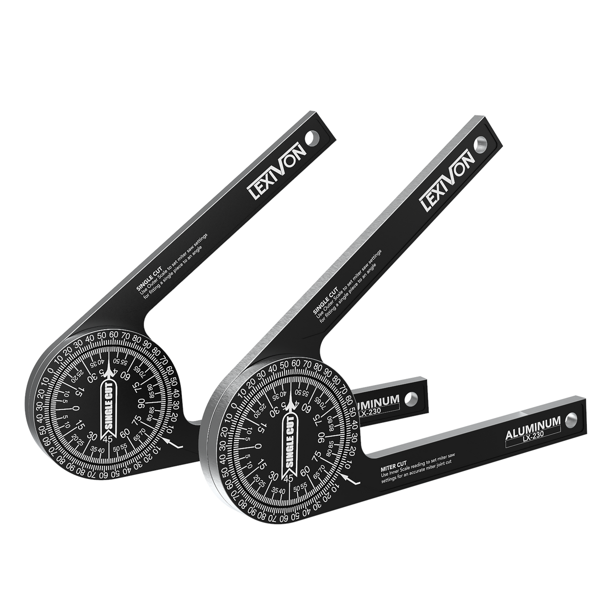 LX-230X2 [2-pack] Aluminum Miter Saw Protractor, image 10