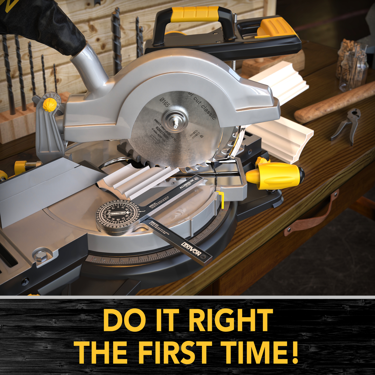 LX-230X2 [2-pack] Aluminum Miter Saw Protractor, image 4