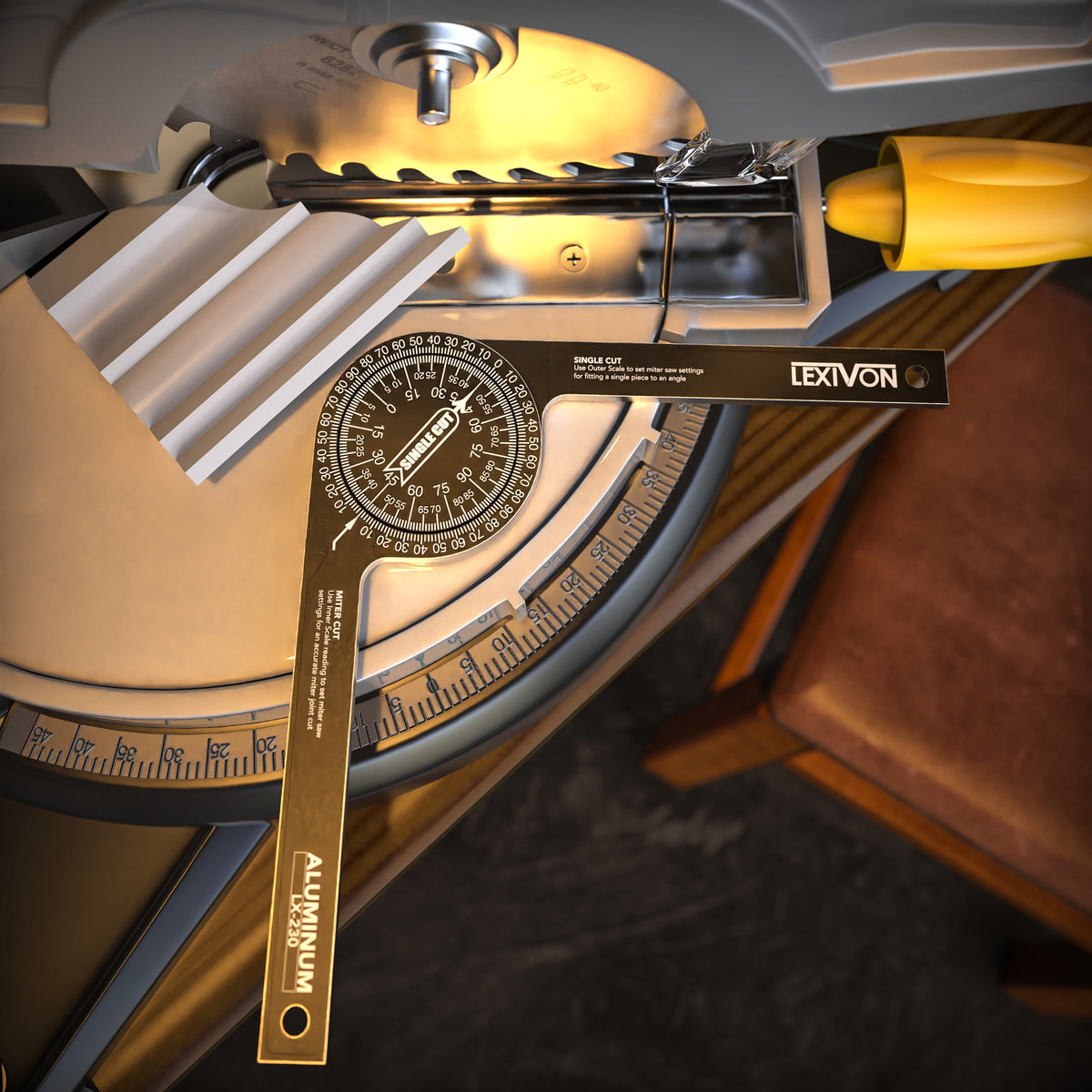 LX-230X2 [2-pack] Aluminum Miter Saw Protractor, image 9