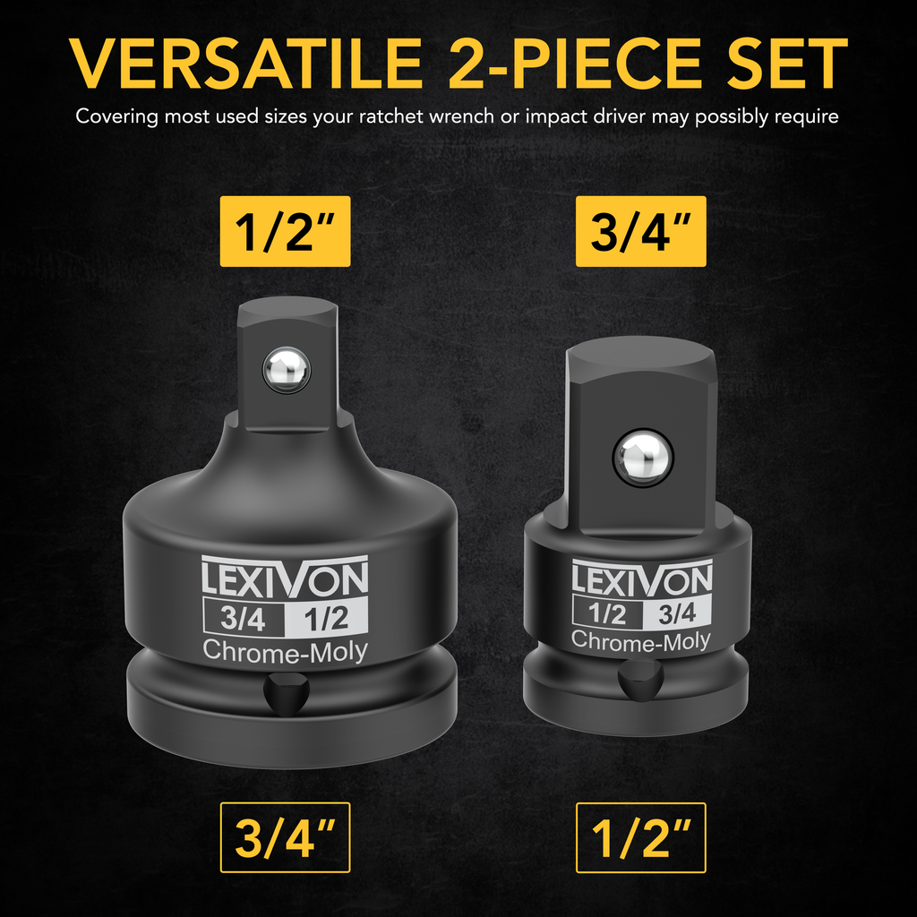 LX-403 1/2" & 3/4" Impact Socket Adapter, 2-Piece Set, image 2