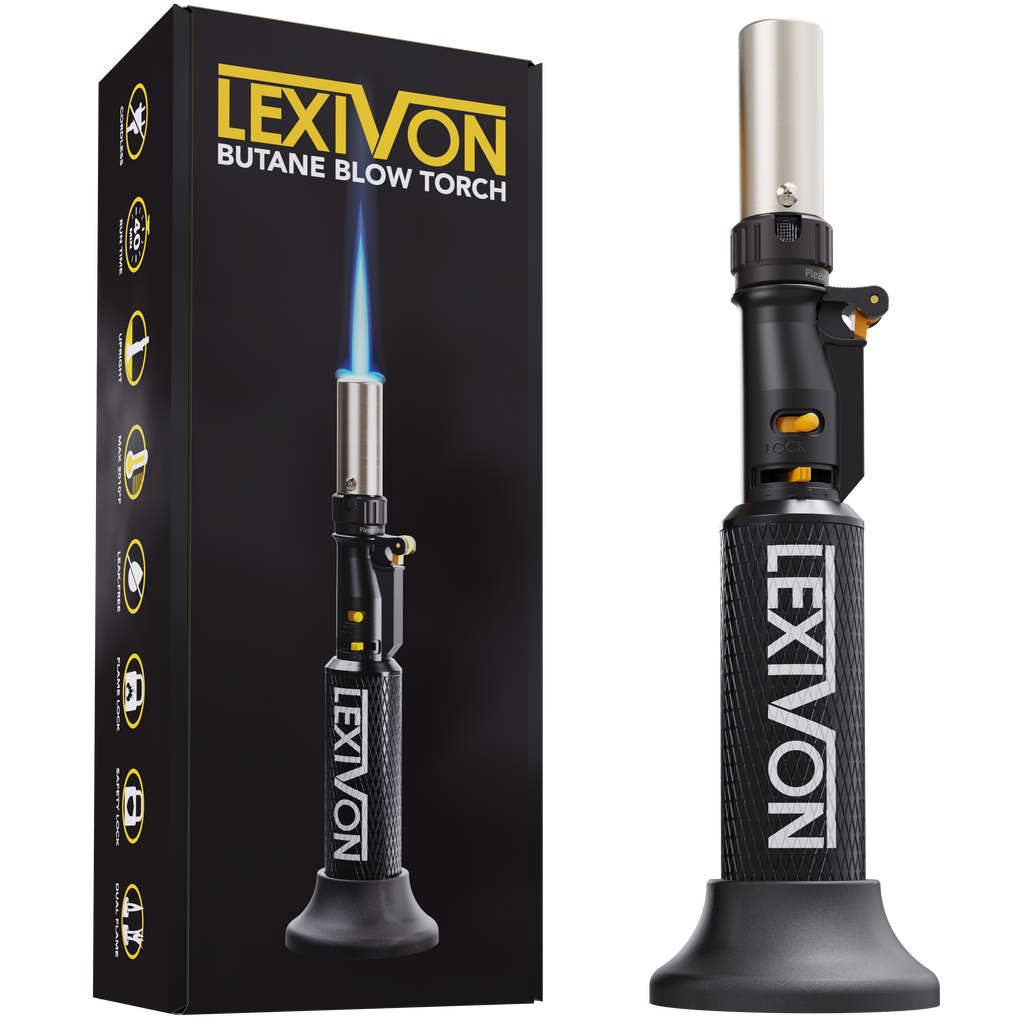 LX-760 Butane Blow Torch, Refillable Upright Lighter with Adjustable Flame and Pro-Grad, image 1