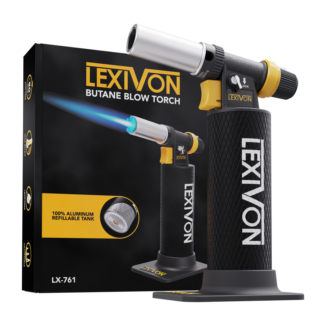 LX-761 Butane Blow Torch, Heavy-Duty Refillable Lighter with Adjustable Flame and Pro-G, image 1