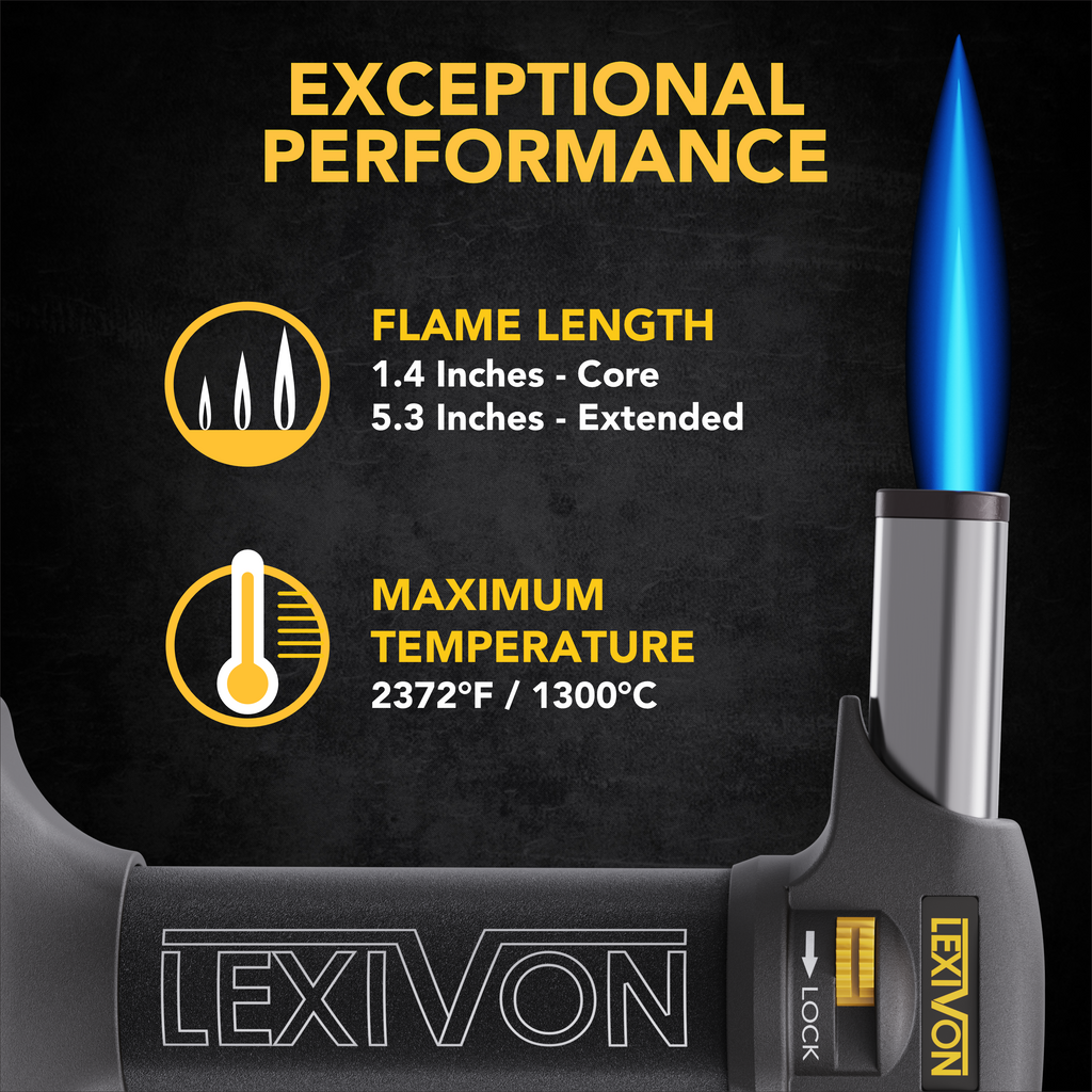 LX-775 Butane Torch Lighter, Refillable Kitchen Cooking Torch, image 5
