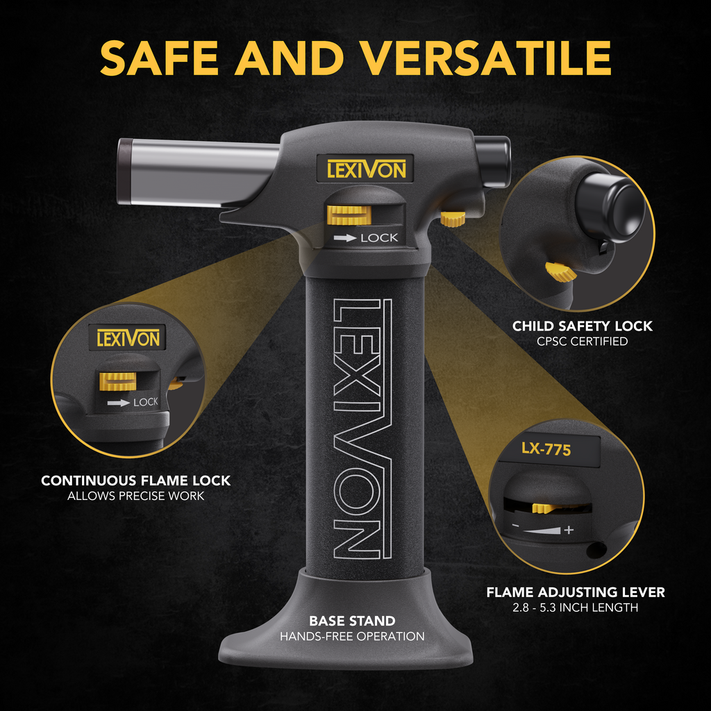 LX-775 Butane Torch Lighter, Refillable Kitchen Cooking Torch, image 3