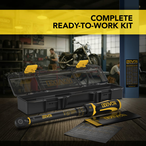 LEXIVON Torque Wrench, 1/4-Inch Drive, Dual Scale 30–250 IN-LB (3.4–28.2 N·m), Premium Rubber-Grip Handle, Deluxe Hybrid Case (LX-TW14)