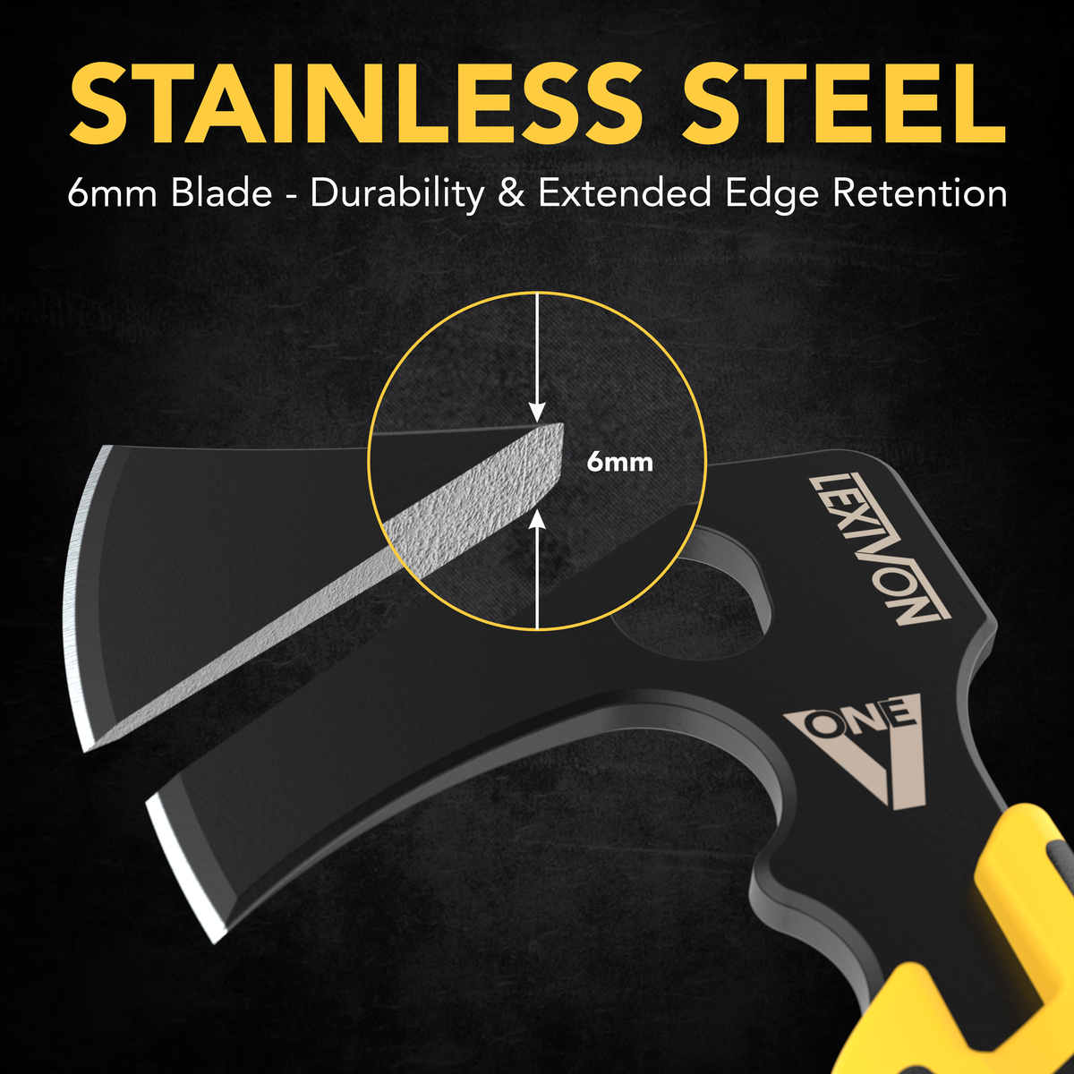 LX-VONE-PP V-ONE Survival Hatchet, 9.5" Full Tang lightweight Axe, image 2