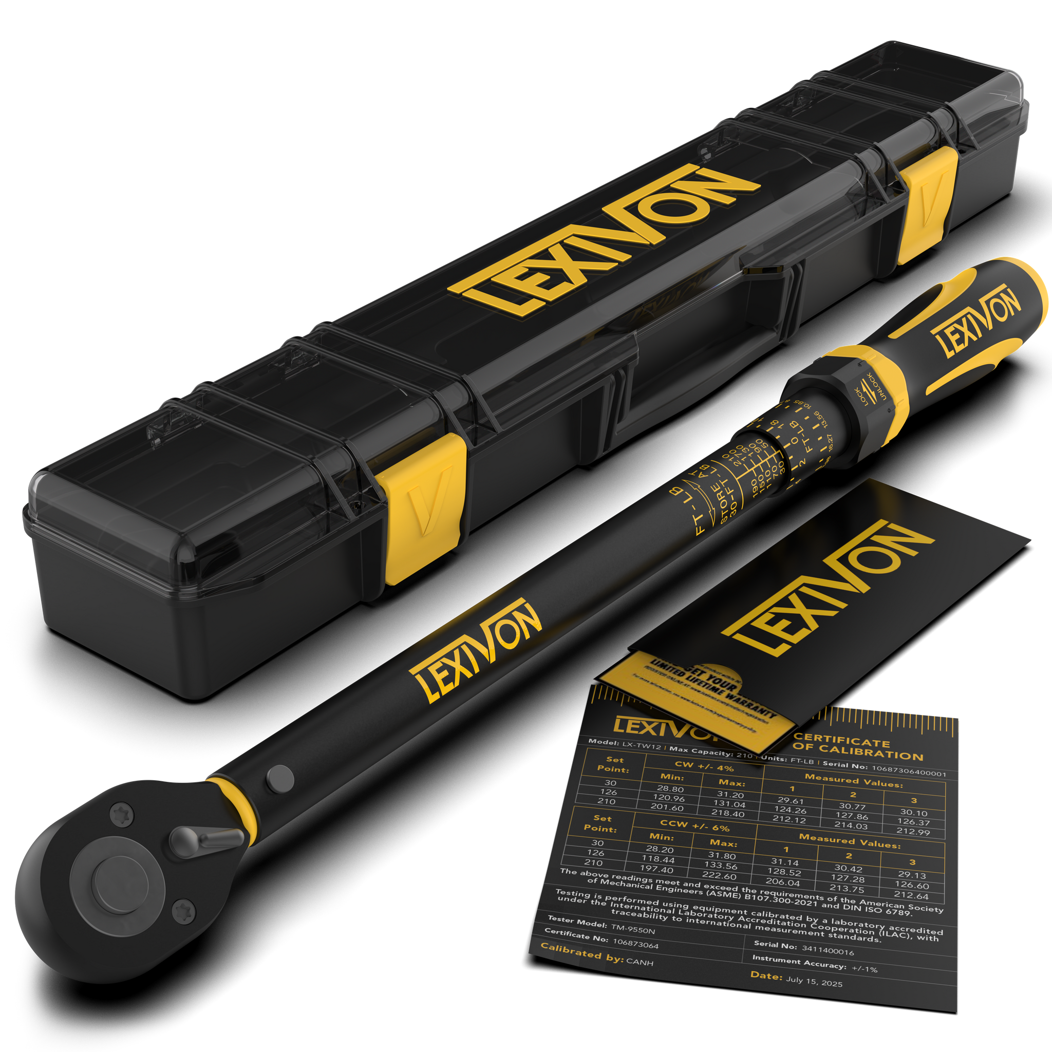 Reve Tonic NT-AGX セット LEXIVON Torque Wrench, 1/2-Inch Drive, Dual Scale 30–210 FT-LB